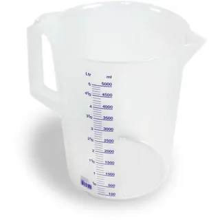 HÜNERSDORFF Messbecher Messkanne Griff Polypropylen transparent 5000ml 5 Liter