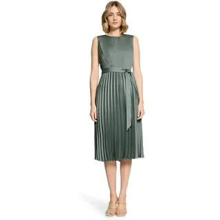 Betty & Co Damen Midikleid mit Plissee 46, Lily Pad