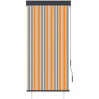 vidaXL Außenrollo 80 x 250 cm Gelb und Blau - Gelb, Blau
