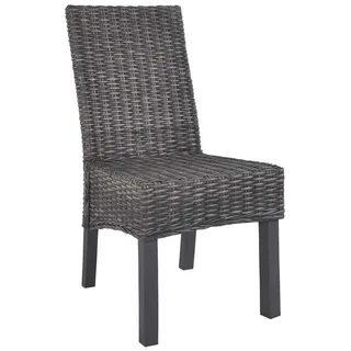 vidaXL Esszimmerstühle 2 Stk. Braun Kubu-Rattan und Mahagoniholz - Braun