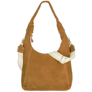 Harbour 2nd Hobo »Laurine« Damen Handtasche, Umhängetasche, Schultertasche mit Ziernähten, beige