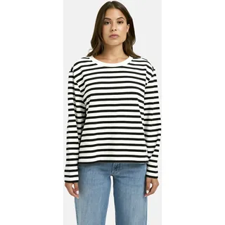 Sweatshirt SMITH & SOUL, Damen, Gr. M, schwarz, Sweatware, Obermaterial: 100% Baumwolle, gestreift, hüftbedeckend, Rundhals, Sweatshirts Sweatshirt, mit Label-Aufnäher, Rundhals