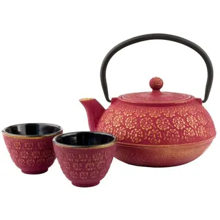 Bredemeijer Shanghai Teekanne Mit Untersetzern - Pink / Gold - One Size