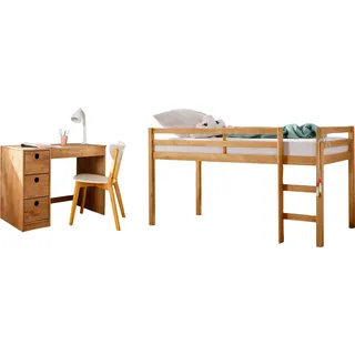 OTTO home »Alpi« Spar-Set, 2 Stk. tlg. Hochbett und Schreibtisch mit Stauraum, perfekt für kleine Räume,