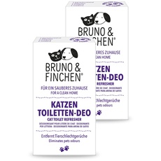 Bruno & Finchen Katzentoilette Deo geruchsneutral 2x 3er Pack - Katzenklodeo ohne Duftstoff - Katzenstreu Duft als Katzentoiletten Zubehör, Katzenklo Duft, Katzenurin Neutralisierer, Katzenstreudeo