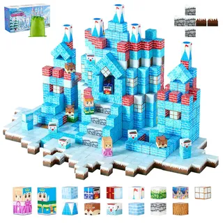 Vevor Magnetische Bausteine, 150-teiliges Gletscherburg-Set, Magnetblöcke, STEM Montessori-Sensorikspielzeug als Weihnachts- & Geburtstagsgeschenk, Konstruktions-Stapelspielzeug, ab 3 Jahren