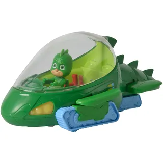 Simba 109402152 - PJ Masks Deluxe Geckomobil, Licht und Sound, 27cm, mit Spielfigur 8cm, Schwanz und Flossen bewegen Sich, Pyjamahelden, Spielzeugauto, ab 3 Jahren