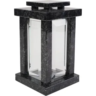 Grablampe viereckig Granit Nero Angola