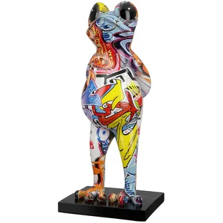 Casablanca modernes Design Casablanca Deko Tier Figur Skulptur Frosch Frog - Moderne Kunst Dekoration aus Kunstharz - Street Art Design - Mehrfarbig Höhe 30,5 cm