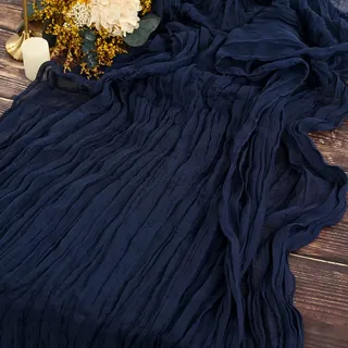 2 Stück Seihtuch-Tischläufer Königliches Blau,90 x 300 cm Marine Blau Rustikaler Gaze Stoff Boho Tischläufer Käsetuch Tischläufer Hochzeit Tischdecke für Hochzeitsfeier Brautparty Tischdekoration