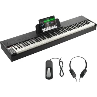Vevor Digitalpiano, 88 Tasten, Elektrisches Klavier, Doppeltastatur und Lautsprecher mit Sustain-Pedal, Kopfhörer, 200 Töne und Rhythmen, unterstützt Bluetooth/USB/MIDI, für Anfänger und Lehrer