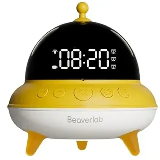 Beaverlab Kinderwecker mit Nachtlicht mit 7 Farben, digitaler Wecker für Kinder, USB-C-Aufladung leise 0 dB und Akku 15 Tage, Wecker für Schlafzimmer