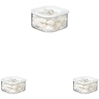 Mepal - Lebensmittelbehälter Rechteckige Modula - Transparente Vorratsbox mit Deckel - Küchenorganizer & Aufbewahrungsbox aus Kunststoff - Stapelbar & Luftdicht - 425 ml - White (Packung mit 3)