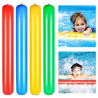 4 Stück Schwimmnudel Poolnudel, Super Langer Aufblasbar Nudelschwimmer für Kinder und Erwachsene, Schwimmstange Pool Wassernudel, Schwimmnudel Float Spielzeug, zum Baden oder Aquasport
