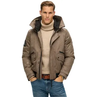 Superdry City Tweed Steppjacke - Beige Herringbone - S