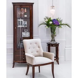 Sessel Fernsehsessel Relaxsessel Chesterfield Stuhl Stühle Holz Esszimmerstuhl - Weiß