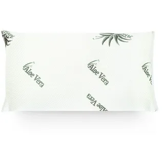 Mister Sandman Nackenkissen 40x80 cm - Ergonomisches Kissen mit 2 Aloe Vera Bezügen , Weiß , Textil , Füllung: Schaumstoff , Rechteckig , 40x80 cm , Oeko-Tex® Standard 100 , Heimtextilien, Kopfpolster & Bettdecken, Kopfkissen, Nackenkissen