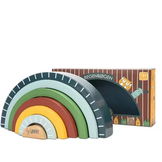 HEJ LØNNE Regenbogen Holz - Baby Spielzeug zur Förderung von Motorik, Kreativität und Koordination - Kinder Spielzeug ab 1 Jahr – Regenbogen Holzspielzeug Baby