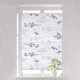 Woltu Plissee Faltrollo Klemmfix 90 x 130 cm grau