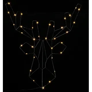 CASARIA® LED Rentier Beleuchtet Innen & Außen Batterie Hängend Timer Hirsch Weihnachten Fensterdeko Deko Weihnachtsbeleuchtung Weihnachtsdeko Fenster - Schwarz