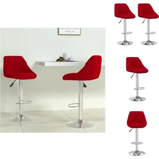 vidaXL Barhocker 2 Stk. Weinrot Samt - Barhocker - Rot