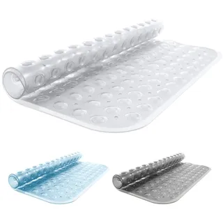 ANSIO® Duschmatten rutschfeste Anti-Schimmel-Badematte für Badezimmer Badewanne Gummi Duschmatte mit Ablauflöchern & Saugnäpfen, maschinenwaschbar (54 x 54 cm, transparent)