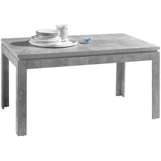 Stolkom Esstisch »Stone« 140-180 cm ausziehbar, Tisch in Beton Dekor, Grau, Weiß - Weiß