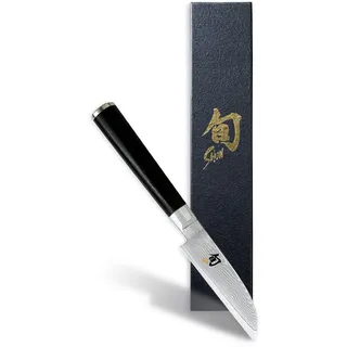Shun KAI Shun Classic japanisches Gemüsemesser 9 cm Klingenlänge - Damastmesser 32 Lagen VG MAX Kern - 61 (±1) HRC - Pakkaholzgriff - Made in Japan - Allzweckmesser geschmiedet