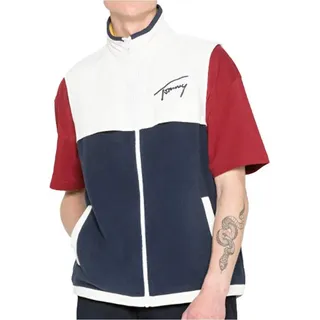 Tommy Jeans Herren Mix-Media-Retro-Weste, Blau M - Blau