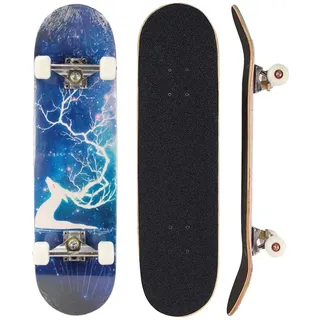 Sumeber Skateboard für Anfänger, Geburtstagsgeschenk für Teenager und Erwachsene (Fantasie Elch)