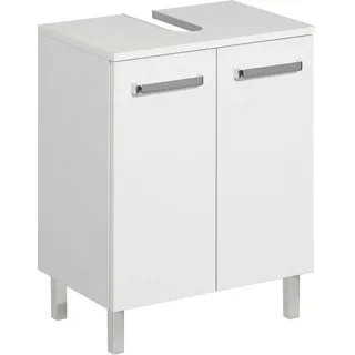 Saphir Waschbeckenunterschrank 2 Türen 50 x 62 x 33 cm Weiß Glanz