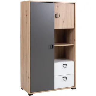 Kommode KEVIN 04 Schrank 80x140x40 cm 2 Türen 2 Schubladen Hochschrank Jugendzimmer