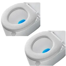 2 x WC-Sitzbezug, WC-Sitzwärmer, verlängerter WC-Sitzbezug, gepolstertes WC-Sitzkissen, waschbarer oder tragbarer WC-Deckel-Tankbezug