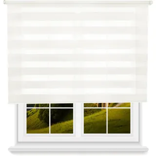 Wellhome Polyester Doppelrollo Tag Und Nacht 120 x 180 cm - Off-White / One Size