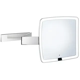 Smedbo Schminkspiegel , Chromfarben , Kunststoff, Glas , rechteckig , 20x20x38 cm , feuchtraumgeeignet , Spiegel, Schminkspiegel