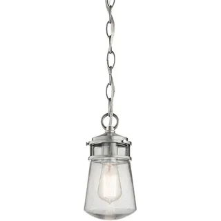 Pendelleuchte außen Glas Aluminium Maritim IP44 E17 Außenlampe Eingang Garten