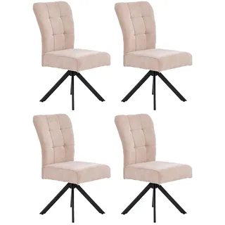 Jockenhöfer Drehstuhl Becky Polyester rosa/rosa 4er Set