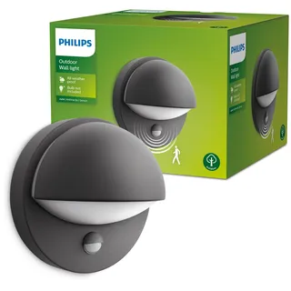 Philips Außenwandleuchte Aluminium, Kunststoff, Metall 19,5 cm ohne Leuchtmittel anthrazit