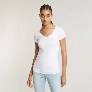 G-Star Base Kurzarm-T-Shirt Mit V-ausschnitt White XS