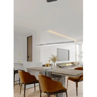 Trio Leuchten »HELIOS, ausziehbare Hängelampe mit 3 Elementen 5800 Lumen CCT«, 1 flammig, H: 150,0cm,, grau (aluminiumfarben) 2700-6500K, Touch Dimmer 4 Stufen, höhenverstellbar up and down Licht