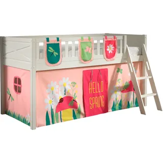 Vipack Hochbett Scott 90 x 200 cm Kiefer massiv weiß rosa