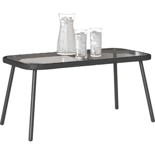 vidaXL Couchtisch Schwarz 90 x 45 x 43 cm Poly-Rattan - Schwarz
