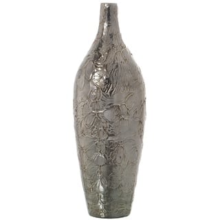 DRW Bodenvase aus Keramik in Silber, 21 x 62 cm