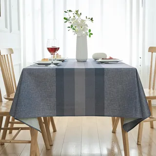 Anthrazit Tischdecke Abwaschbar 140x200 Leinen Optik Tischdecken Grau Rechteckig Vintage Tischtuch Herbst Tablecloth Fleckschutz Gartentischdecke für Bierbank Garten Balkon Camping Hochzeit