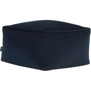 Icon Amara Hocker, Dunkelblau, Flauschiger Samt Stoff, Samt Sitzsack, Sitzpuff, Pouf Hocker mit Füllung, Fußhocker für das Wohnzimmer, Deko Wohnzimmer