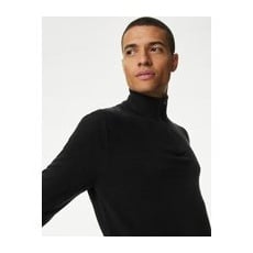 Mens M&S Collection Pullover mit hohem Kragen, halbem Reißverschluss und CashmilonTM - Black, Black, XL-LNG