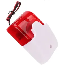 Sonew 24V Blinklicht Strobe Sirene, 110dB Sirene und 150 Mal/min Blinkend Hörbares und Rotes Licht Blinkender Alarm, Home Security System Licht Sirene