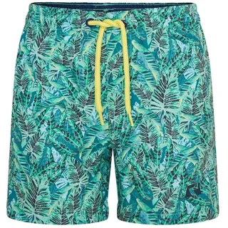 RIPT Jungen Essentials Quick Dry UV 50 Sonnenschutz Badeshorts Badehose, Green Leaf Print, 11-12 Jahre