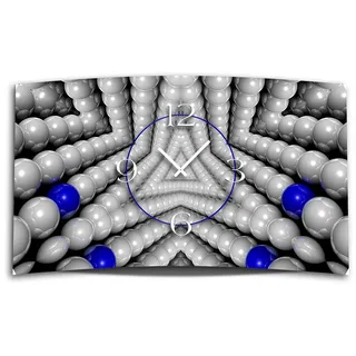 Digital Art grau Designer Wanduhr modernes Wanduhren Design leise kein ticken DIXTIME 3D-0310 - Schwarz