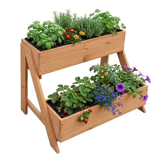 Relaxdays Vertikales Hochbeet 62,5 x 51,5 x 44 cm Orange